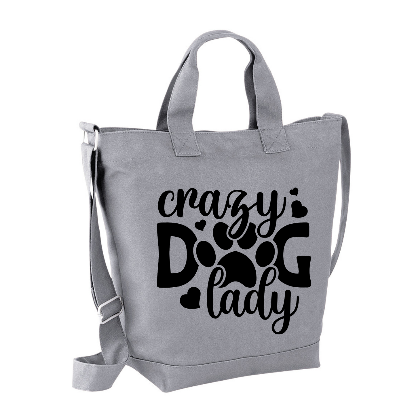 Crazy Dog Lady Crossbody Canvas Day Bag
