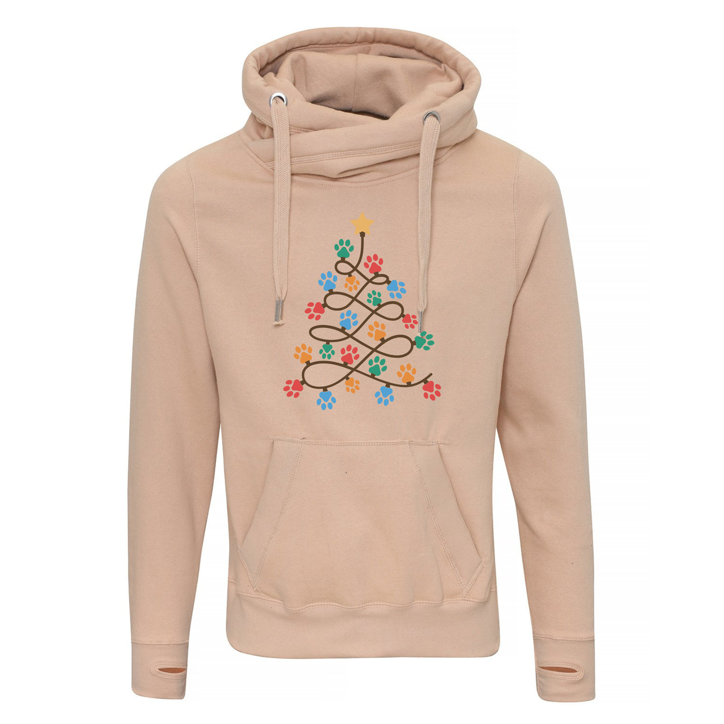 Paw Print Christmas Tree Hoodie