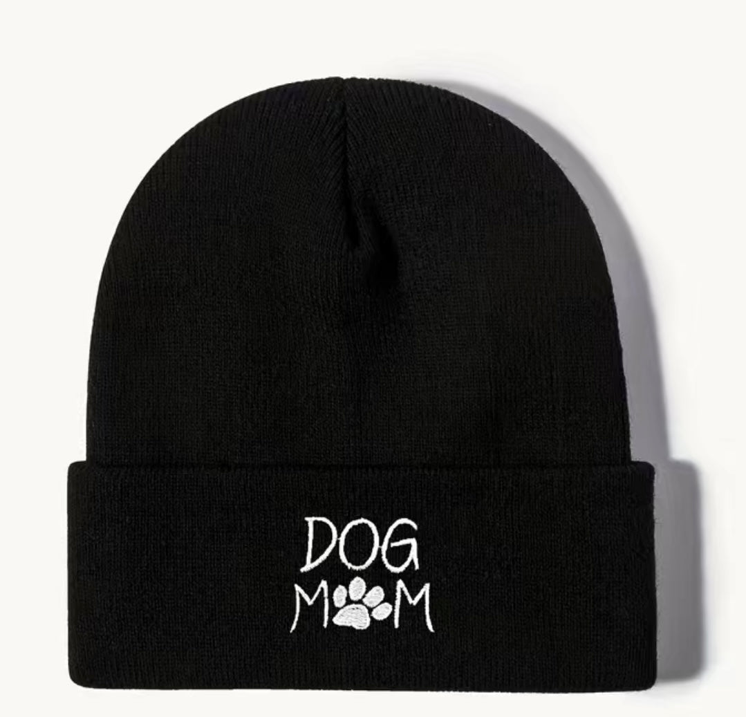 Dog Mum Embroidered Beanie Hat