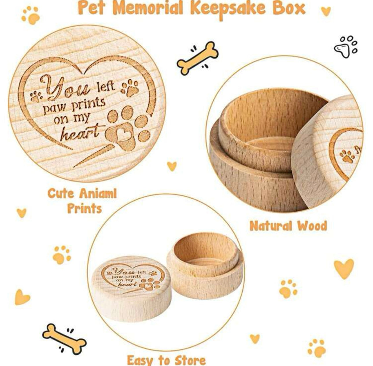 Pet Memorial Wooden Keepsake Box