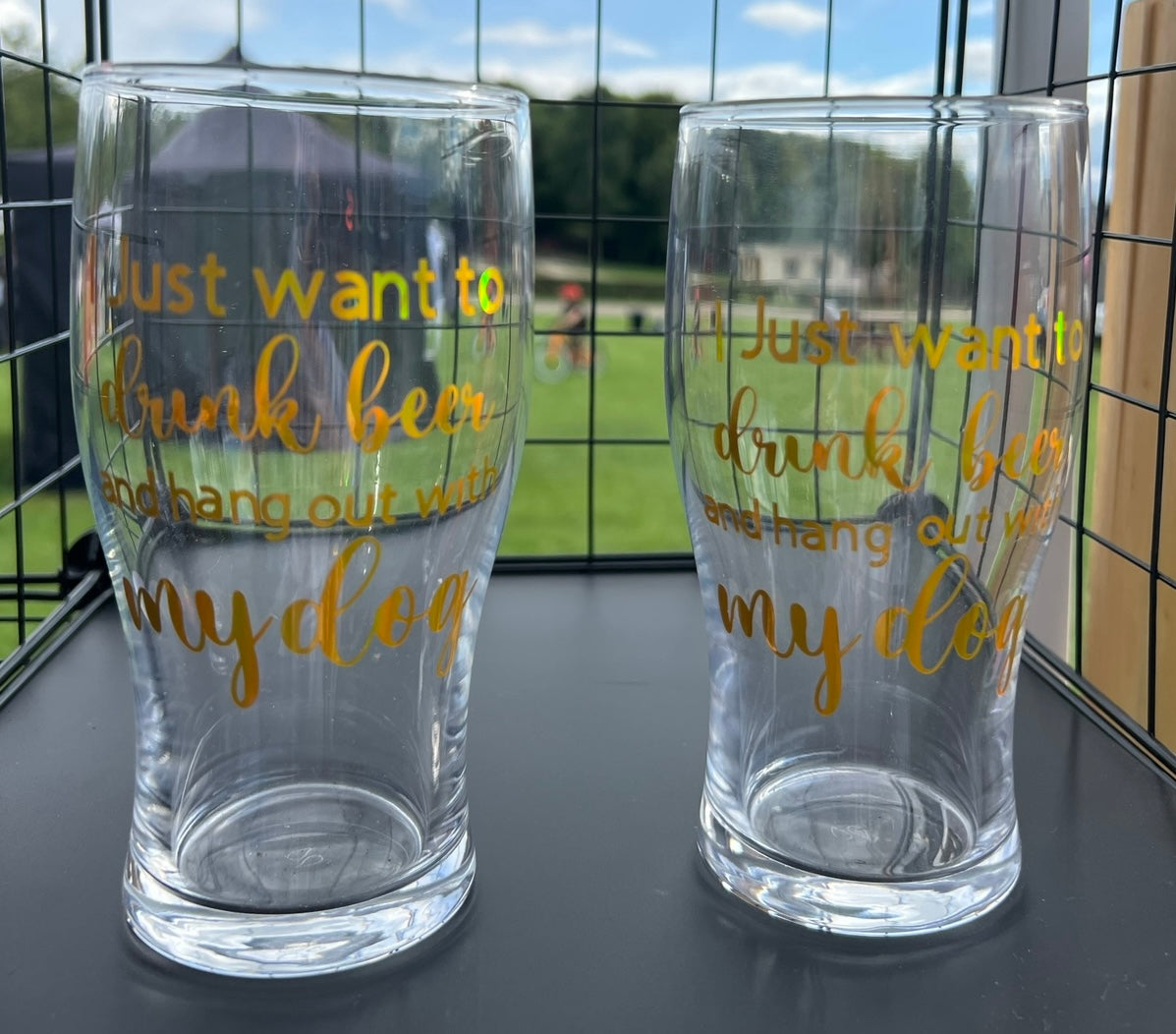 I Just Want To Drink Beer & Hang Out With My Dog Pint Glass