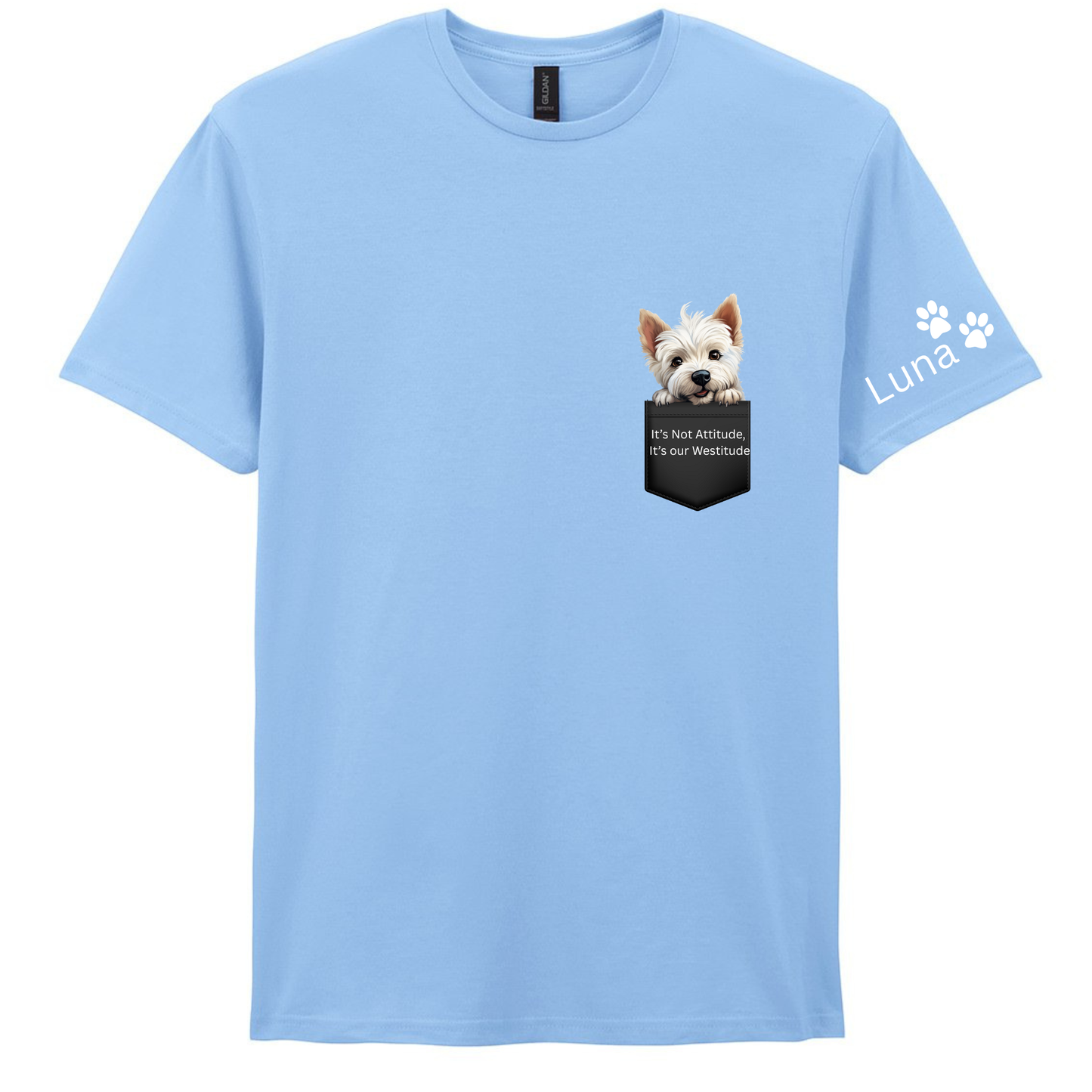 Filey Westie Walk Pocket T.Shirt
