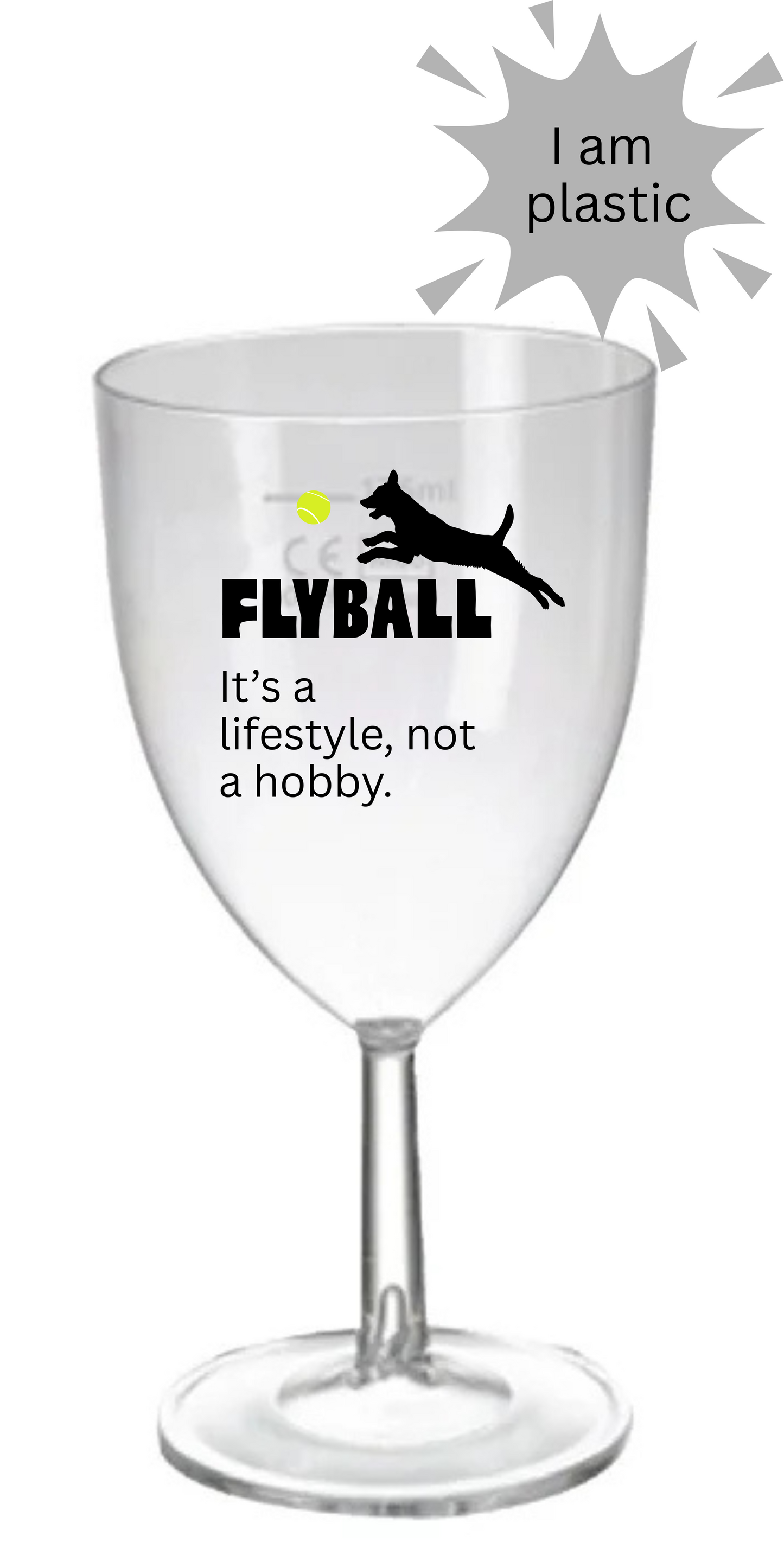 Flyball Lifestyle Plastic Wine Glass