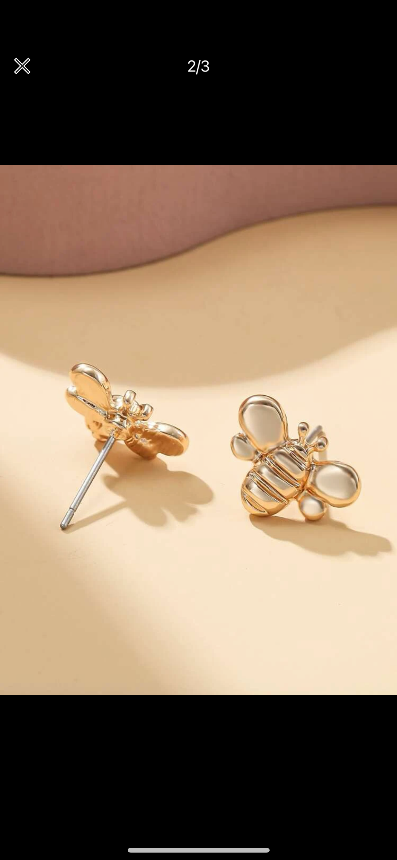 3d Bee Stud Earrings