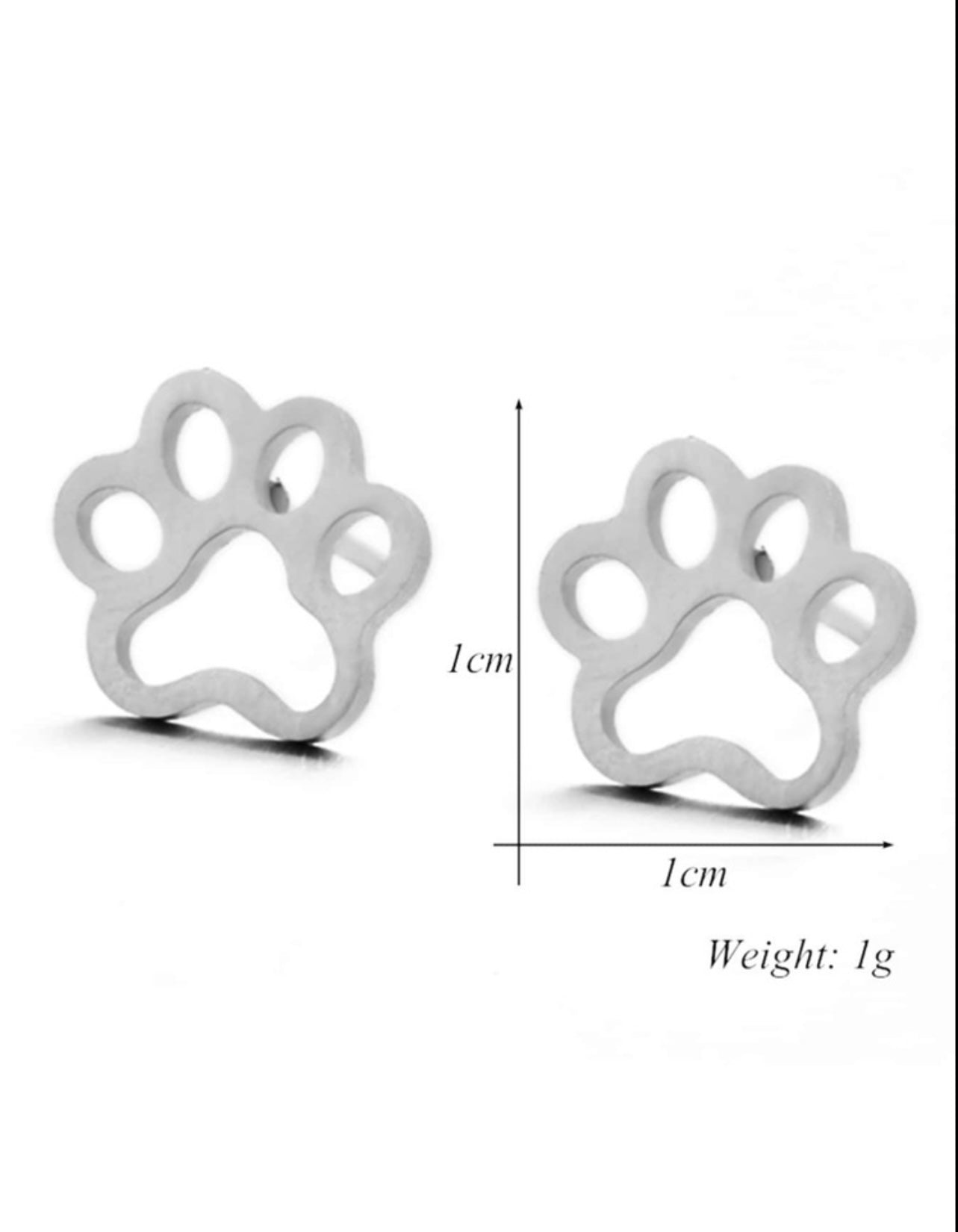 Paw Print Hollow stud Earrings