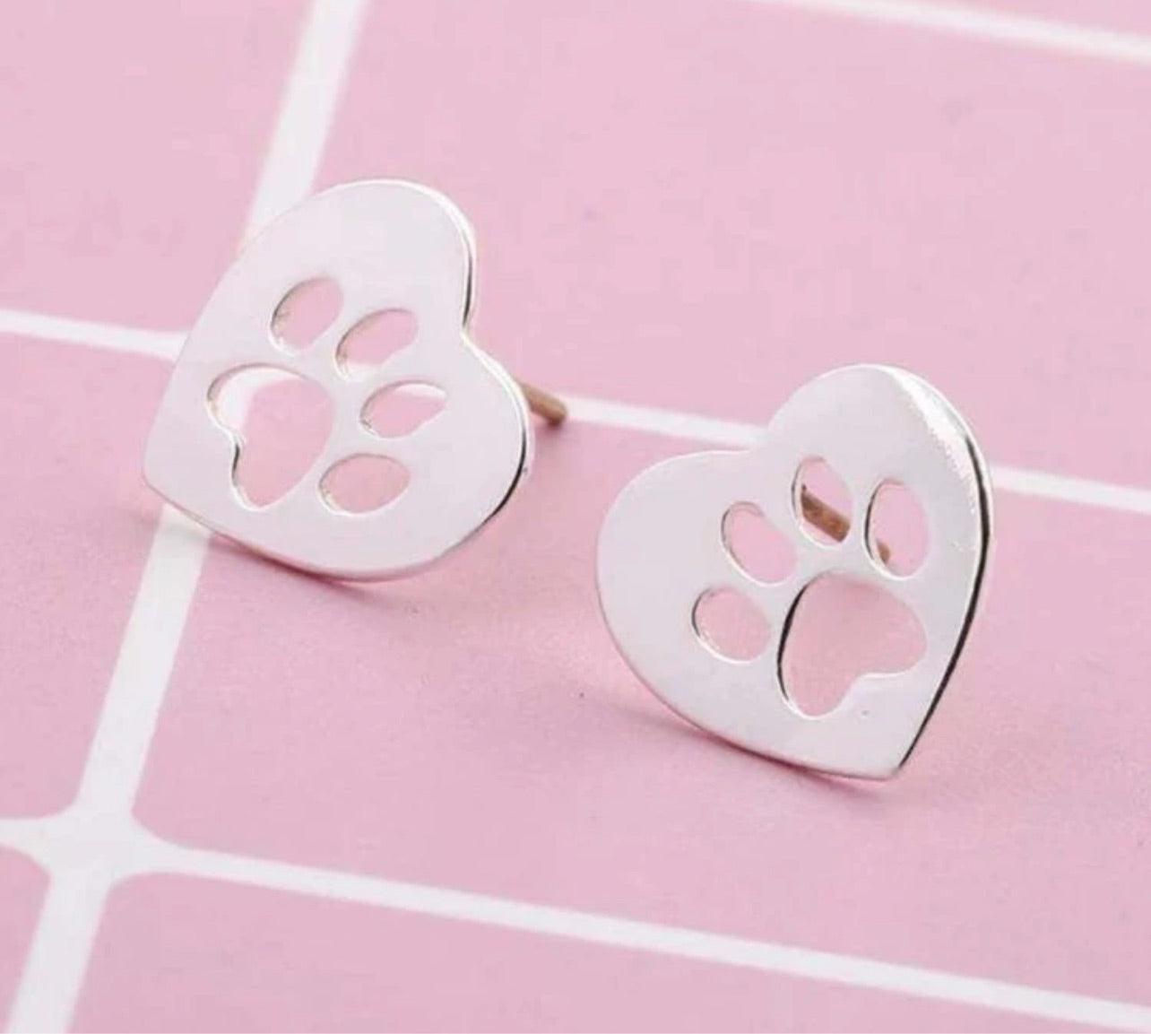 Paw Print Heart Earrings