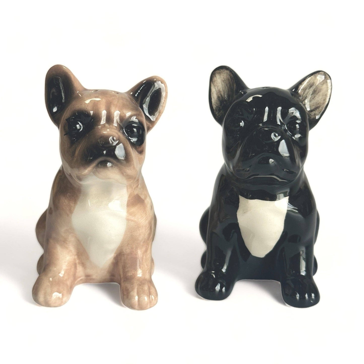 Black and Tan French Bulldog ceramic Salt & Pepper set