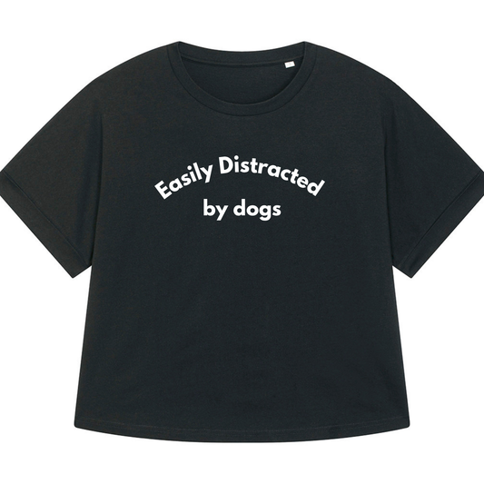 Easily Distracted by Dogs Oversized Cropped T-Shirt - Ready to Ship