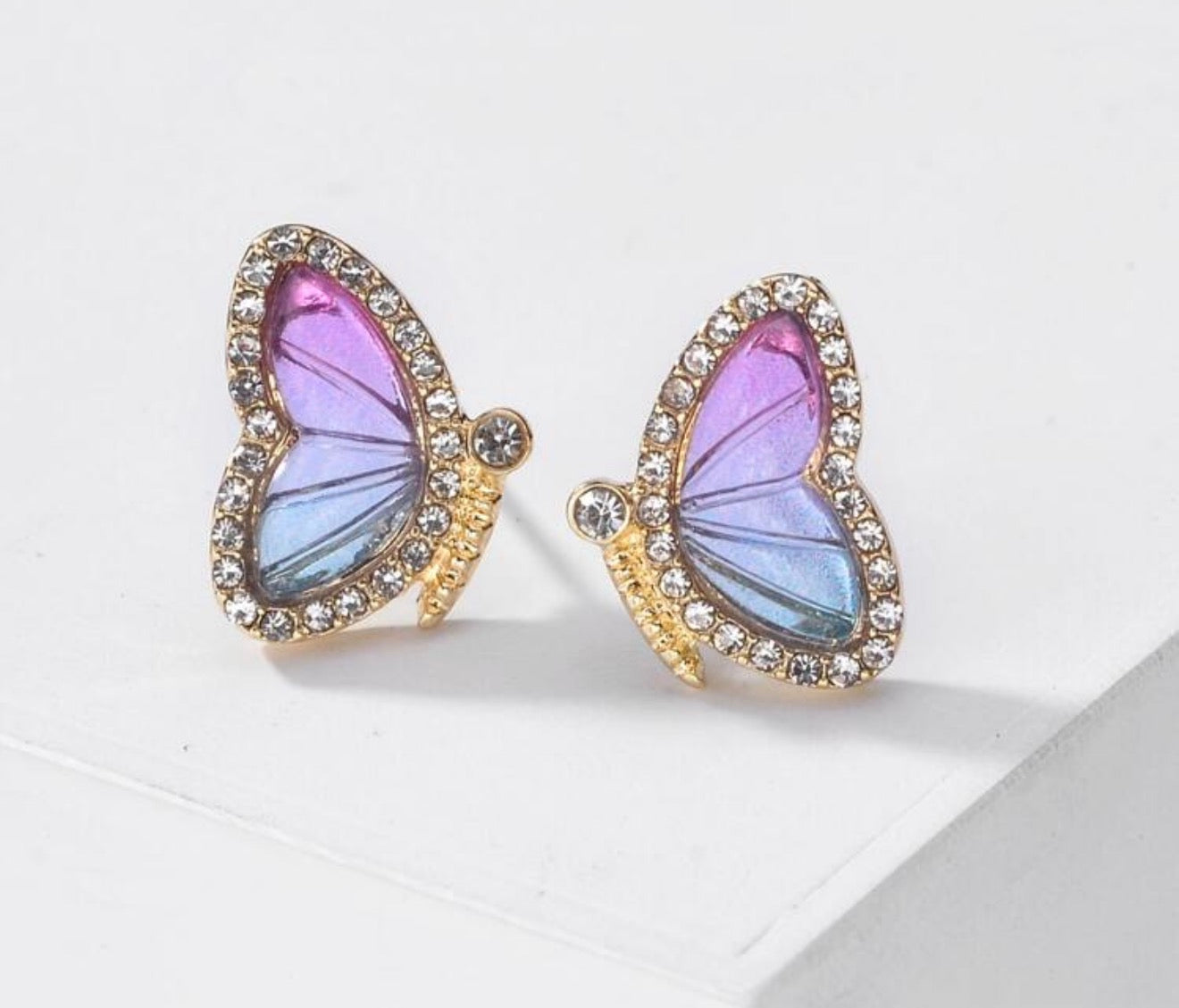 Rhinestone Butterfly Earrings