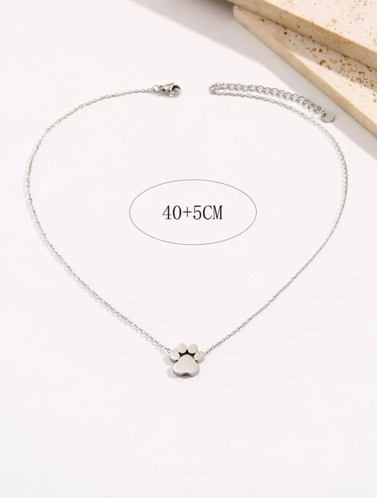 Block Paw Print Charm Necklace