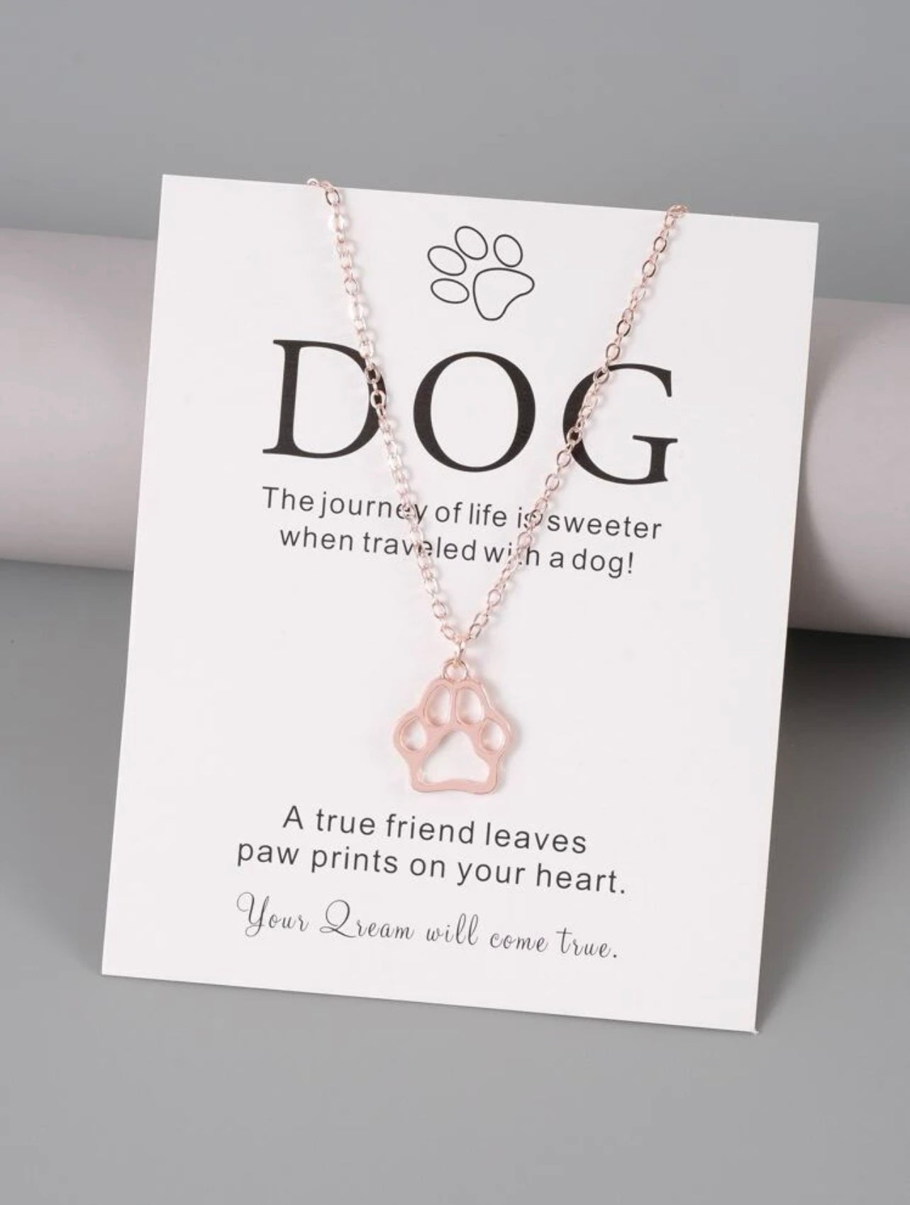 Hollow Paw Print Charm Necklace