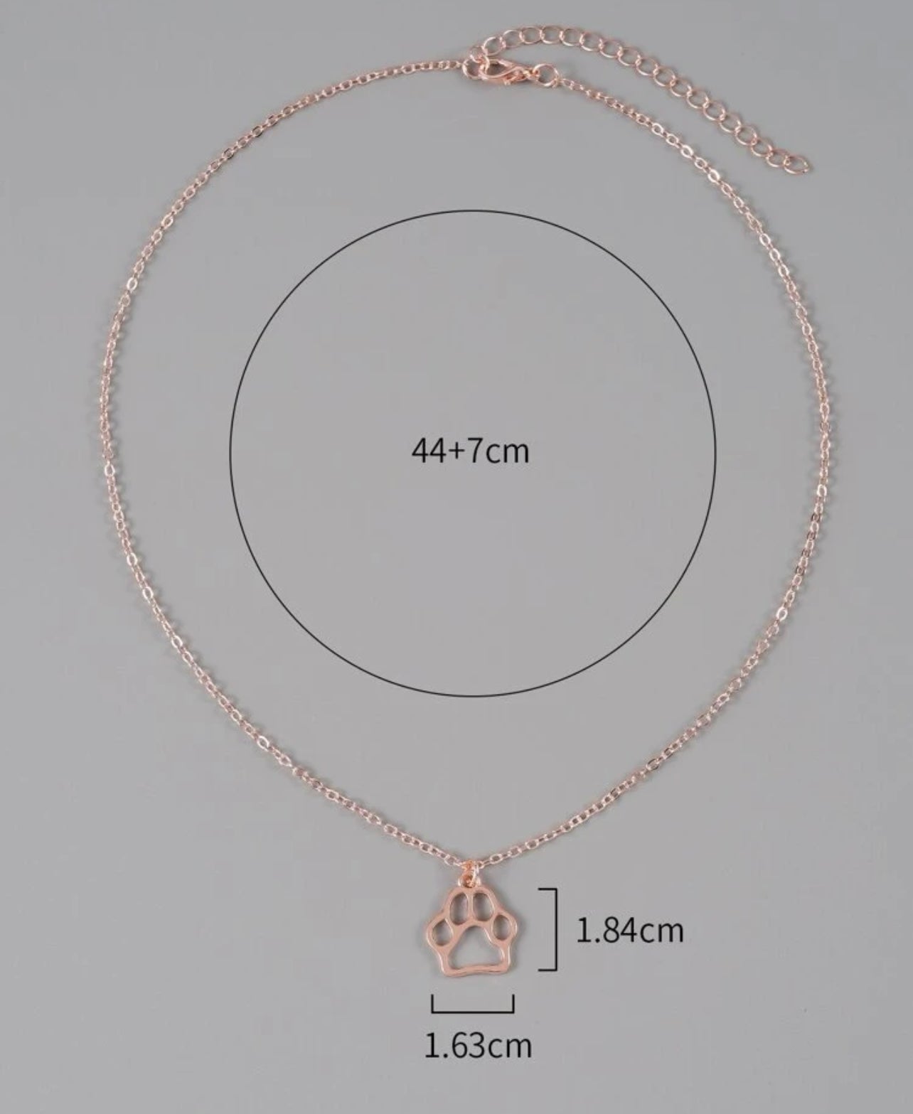 Hollow Paw Print Charm Necklace