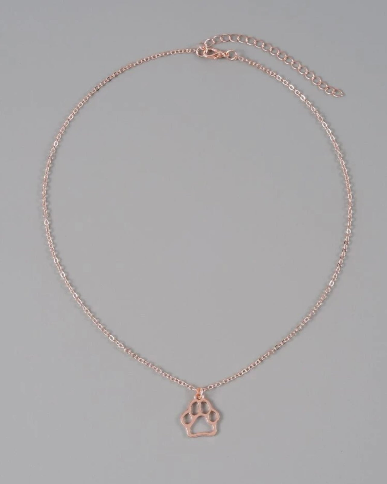 Hollow Paw Print Charm Necklace