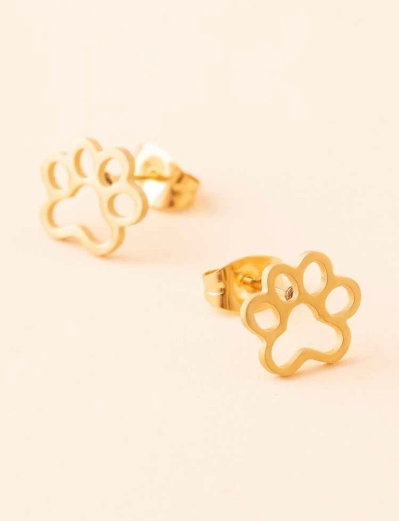 Paw Print Hollow stud Earrings