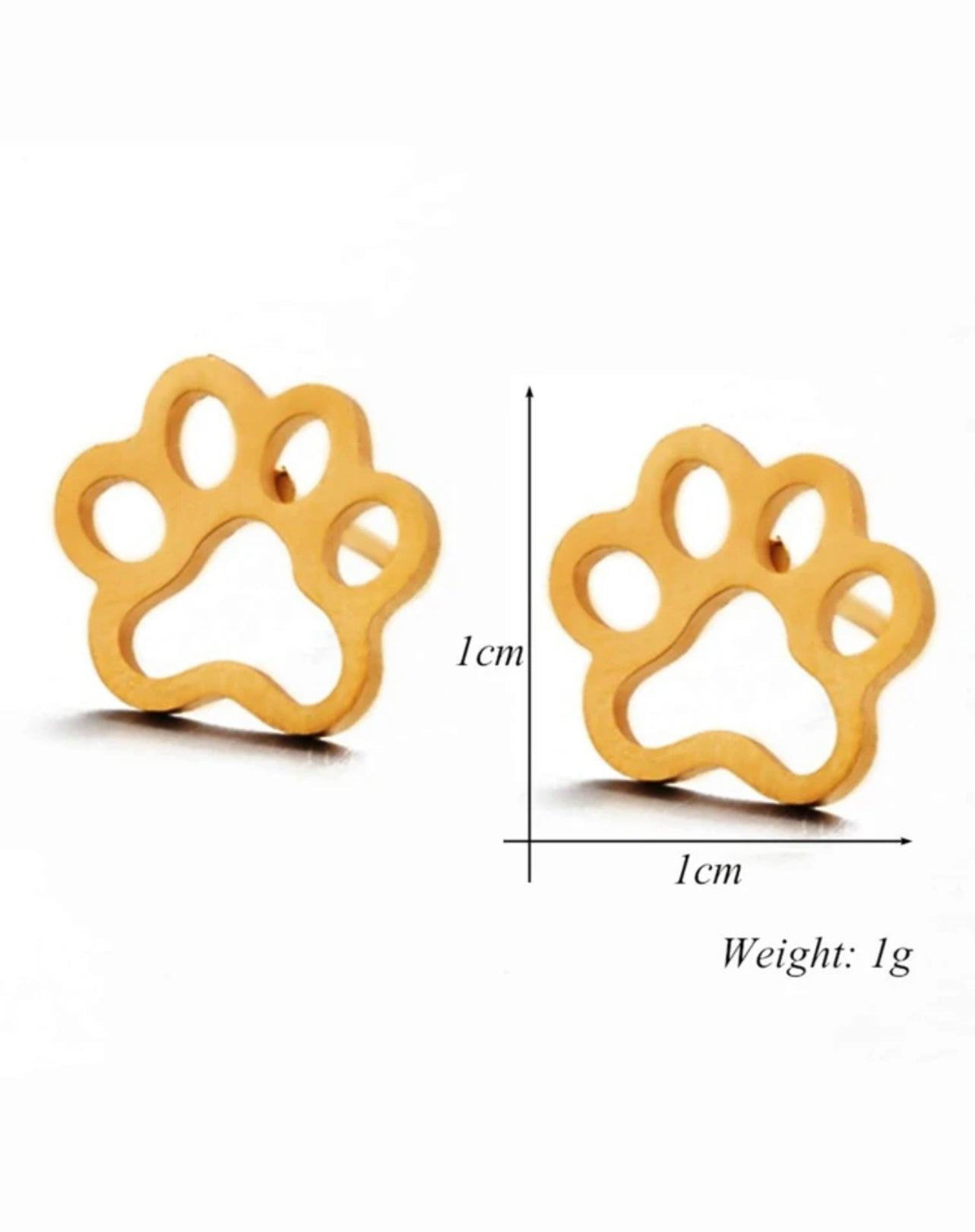 Paw Print Hollow stud Earrings