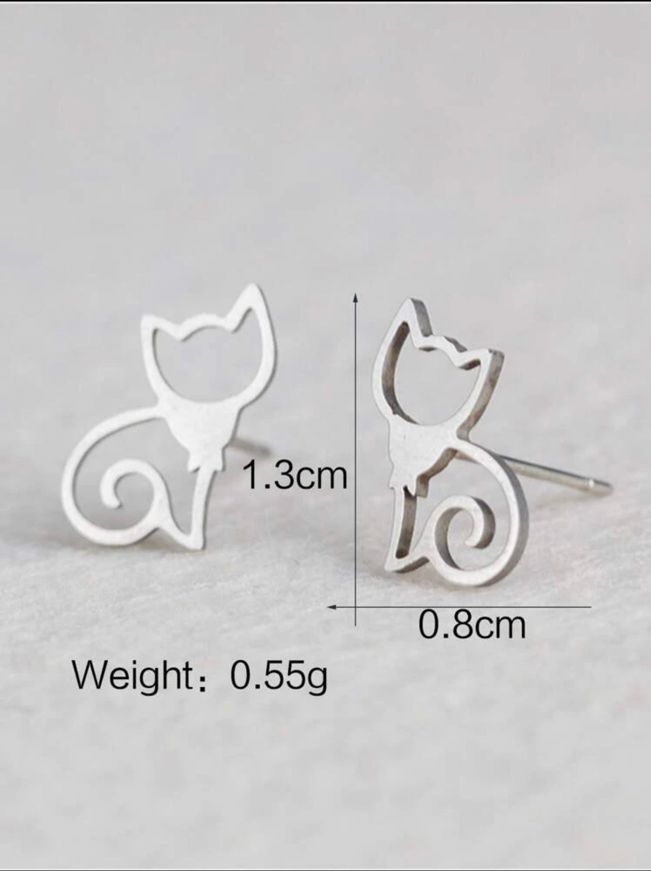 Cat Stud Earrings